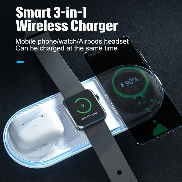 Flat 3-in-1 Wireless Charger  Ambient Light